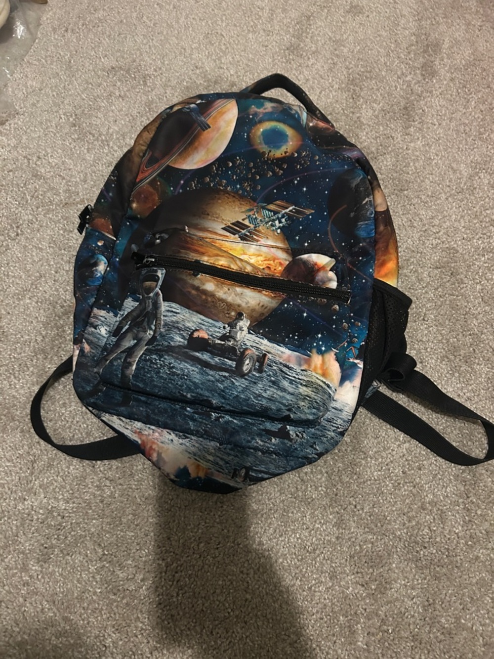 Space Print unisex Backpack - Blue Multi